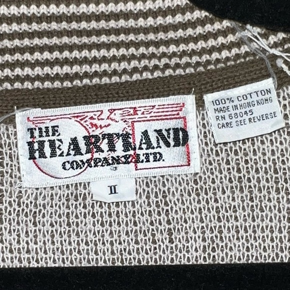 Vintage Knit Cardigan Grandpa Sweater The Heartland Company Ltd. Size Large - Picture 6 of 7